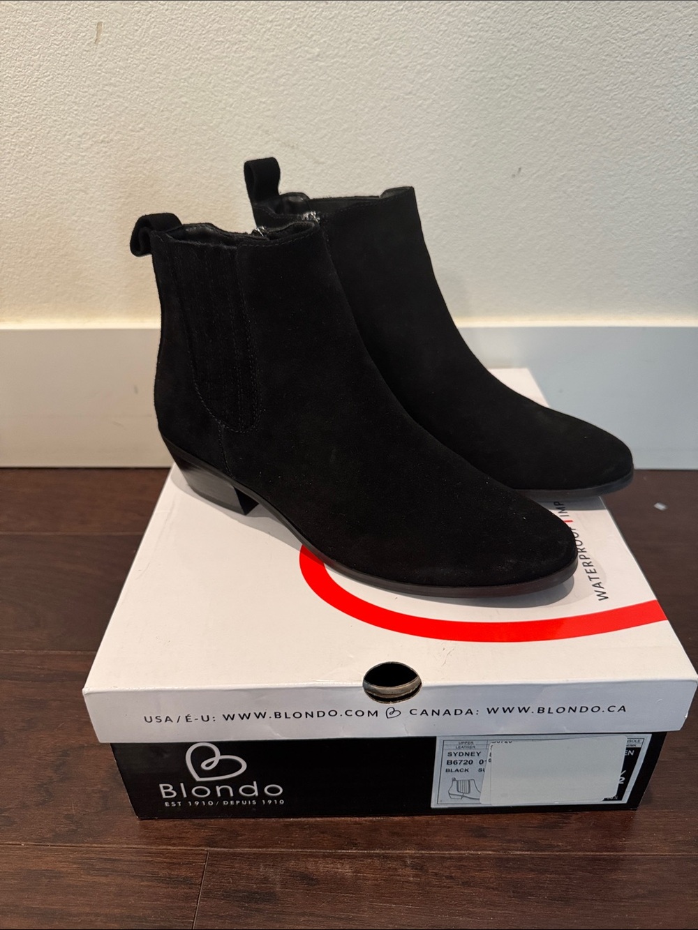 Blondo Black Suede Chelsea Booties